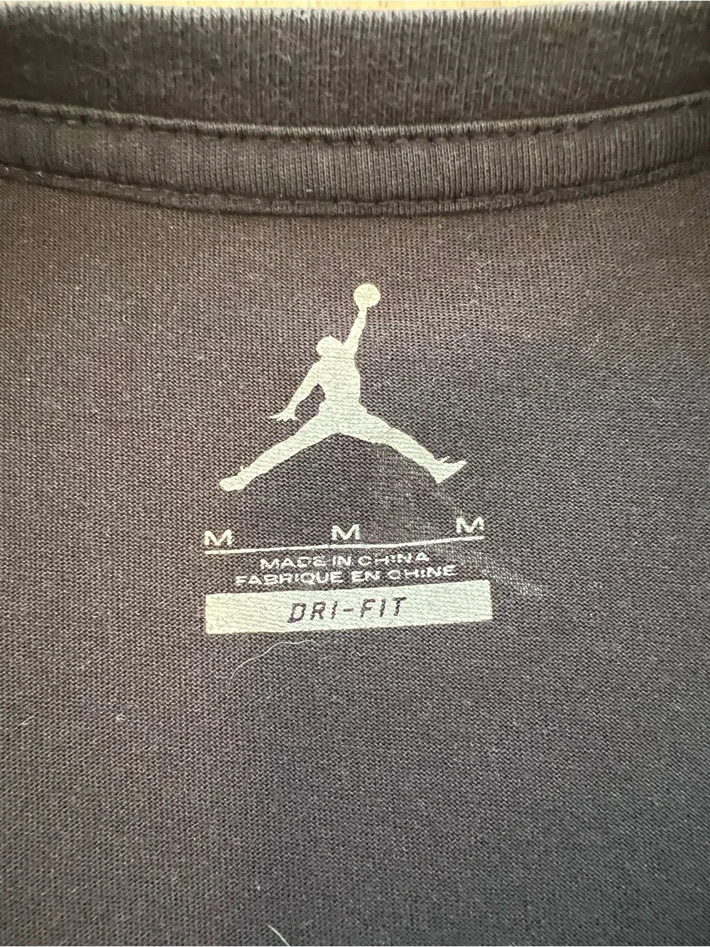 Jordan Black 'TEAM' Graphic Tee with Red Jumpman Medium